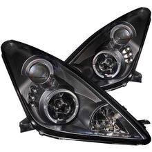 Load image into Gallery viewer, ANZO 2000-2005 Toyota Celica Projector Headlights with Halo, Black Housing, Clear Lens, Pair
