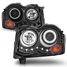 Load image into Gallery viewer, ANZO 2008-2010 Jeep Grand Cherokee Projector Headlights with Halo - Black Housing, CCFL, Pair