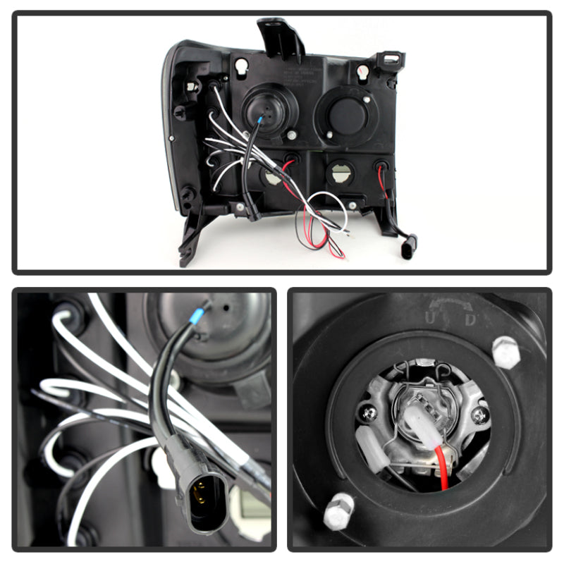 Spyder GMC Sierra 1500/2500 2007-2013 Projector Headlights with LED Halo by Spyder Part #PRO-YD-GS07-HL-BSM