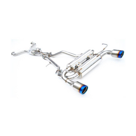 Invidia Gemini Rolled Titanium Tip Cat-back Exhaust for 2017+ Infiniti Q60 3.0 TT, Silver Sport/Red Sport
