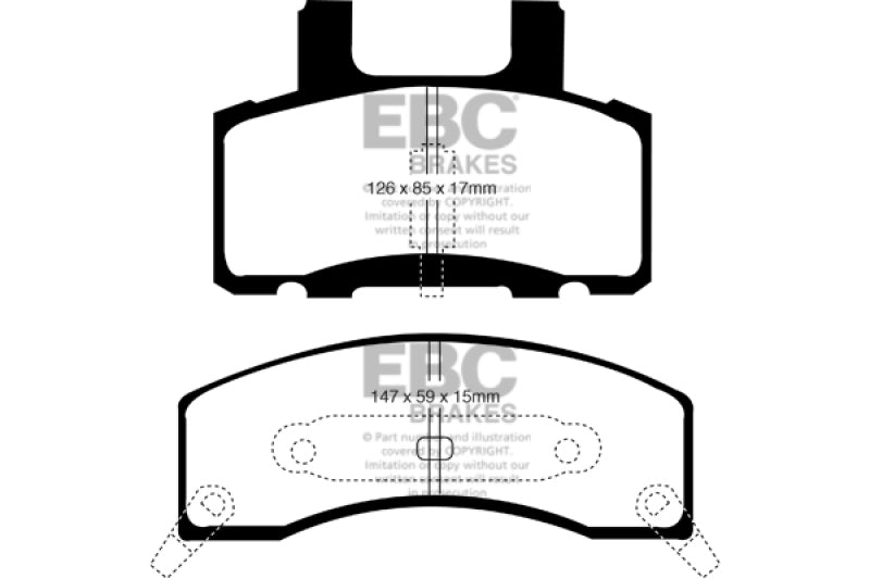 EBC Yellowstuff Front Brake Pads for 1987-1997 GMC V2500 and C3500 Models