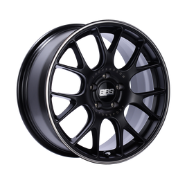 BBS CH-R 18x8.5 Satin Black Polished Wheel with Rim Protector - 5x112 Bolt Pattern, ET38, Part Number BBSCH146BPO