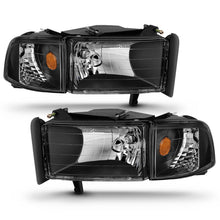 Load image into Gallery viewer, ANZO 1994-2001 Dodge Ram Crystal Headlight Set with Clear Lenses and Black Housing