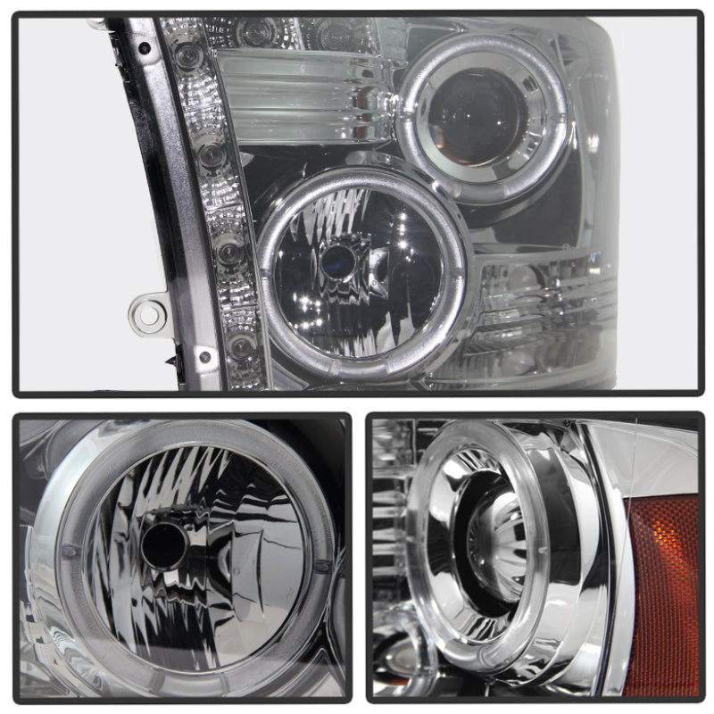 Spyder Dodge Ram 1500 09-14, 10-14 Projector Headlights with Halo LED * Smoke Finish