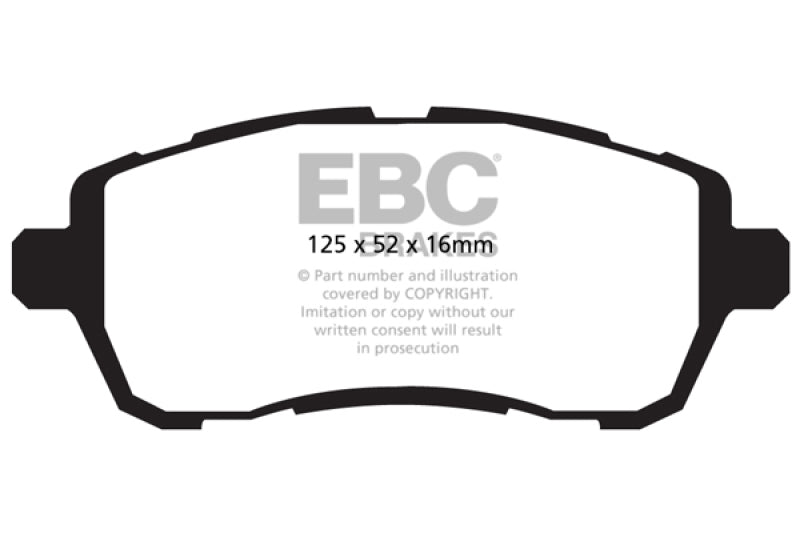 EBC Yellowstuff Front Brake Pads for Ford Fiesta 1.6L * High-Performance Street and Track Use