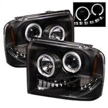 Load image into Gallery viewer, Spyder LED Halo Projector Headlights for Ford F-250/350/450 Super Duty 2005-2007 * Black with Bulbs Included