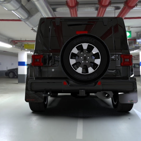 Rally Armor 18-25 Jeep JL Wrangler Black UR Mud Flap with Grey Logo