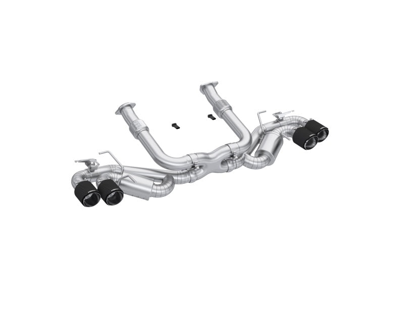 MBRP Armor Pro Series 20-24 Chevrolet Corvette C8 3-Inch Active Cat Back Exhaust with Quad Split Rear Exit and Carbon Fiber Tips