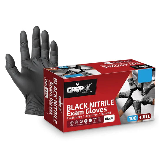 Black Nitrile Exam Gloves (4Mil)