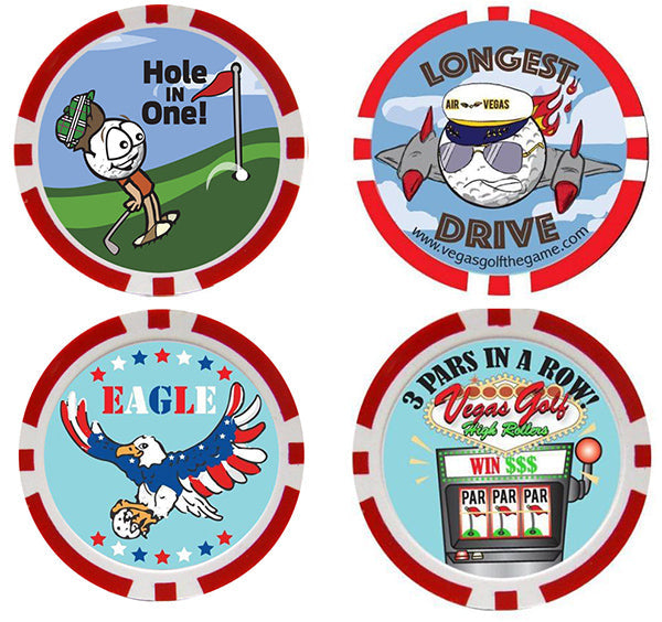 BONUS Pack 4 Vegas Golf Poker Chips