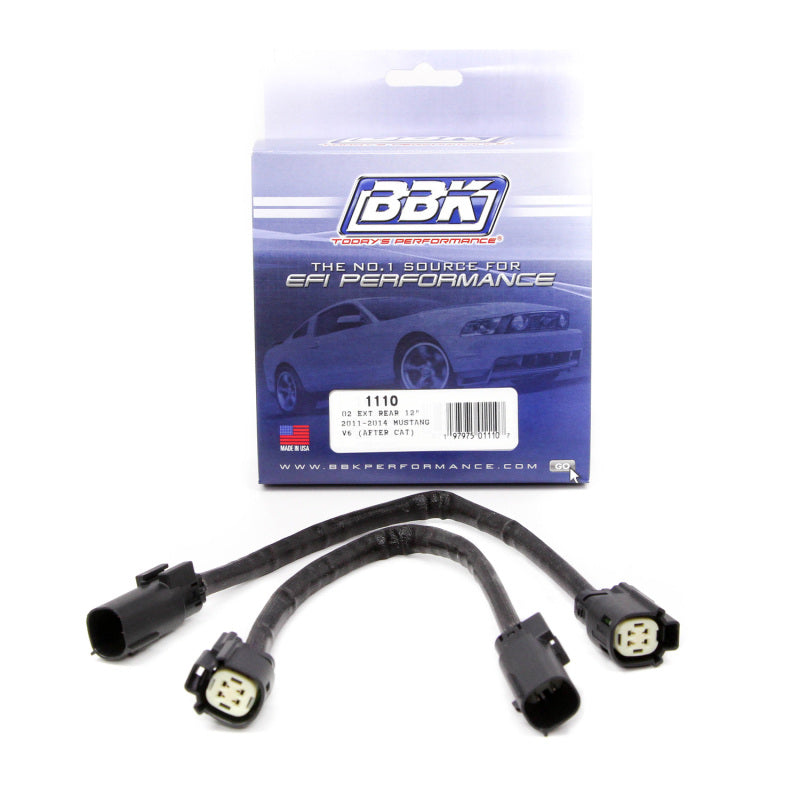BBK Performance 11-14 Ford Mustang V6 GT Rear O2 Sensor Wire Harness Extensions - Pair