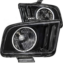 Load image into Gallery viewer, ANZO 2005-2009 Ford Mustang Crystal Headlights with Halo - Black Housing and CCFL, Pair