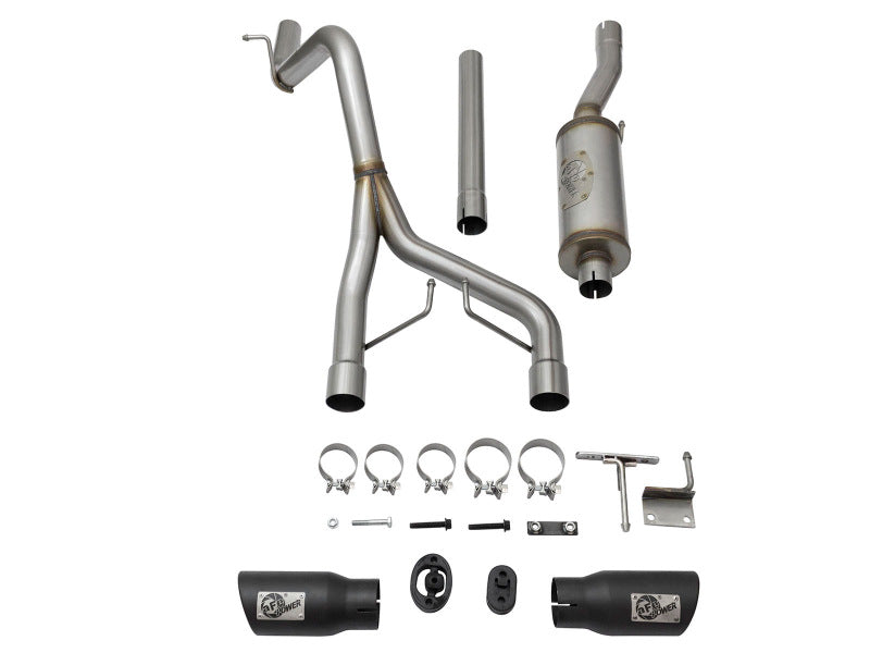 aFe Rebel Series Dual Center Exit Cat-Back Exhaust System for 2007-2017 Jeep Wrangler (V6-3.6L/3.8L)