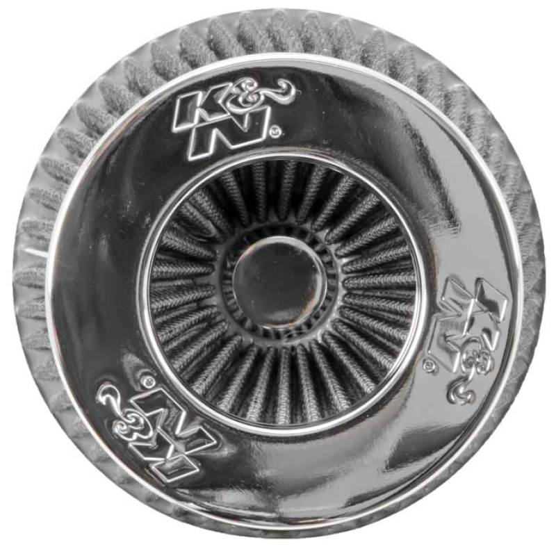 K&N Engineering Universal Chrome Round Tapered Air Filter - 4-Inch Flange ID, 5.5-Inch Height, Fits Multiple Applications