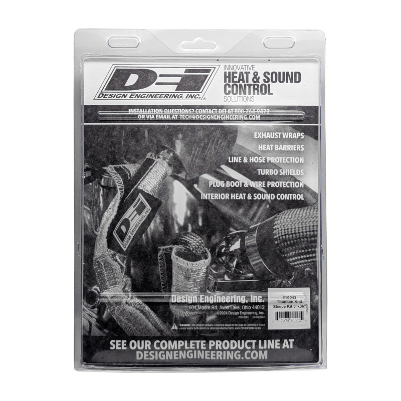 DEI Titanium 3-inch Knit Exhaust Sleeve - 36-inch Length with Ties and Tool