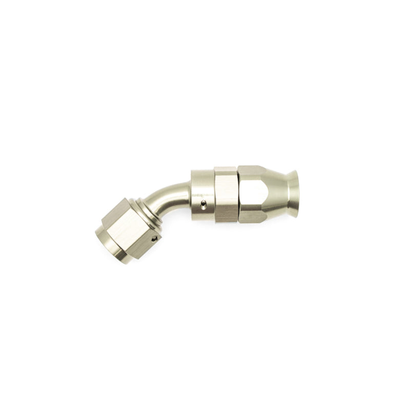 DeatschWerks 6AN Female Swivel 45-Degree Hose End PTFE with Olive Insert - Titanium Finish