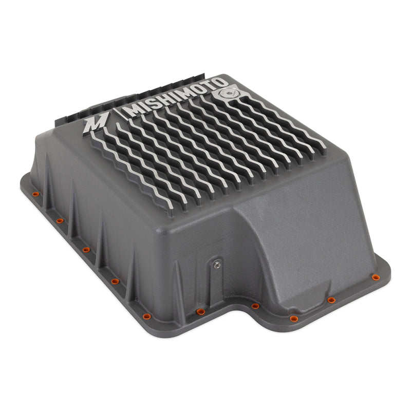 Mishimoto Aluminum Transmission Pan for 1989-2010 Ford Powerstroke 7.3L, 6.0L, 6.4L - Cast Aluminum, Gunmetal Gray