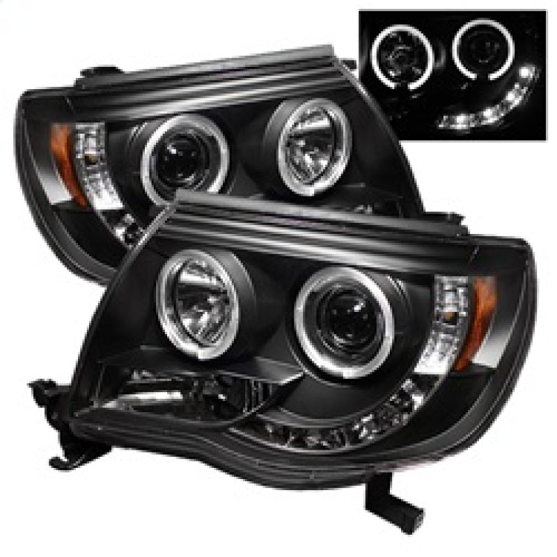 Spyder Toyota Tacoma 2005-2011 Projector Headlights with Halo LED * Black, OEM Quality