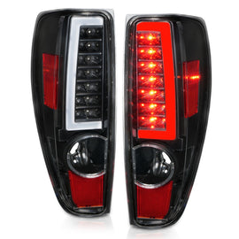 ANZO 2004-2012 Chevrolet Colorado and GMC Canyon LED Tail Light Assemblies with Light Bar, Black Housing, Clear Lens – Pair