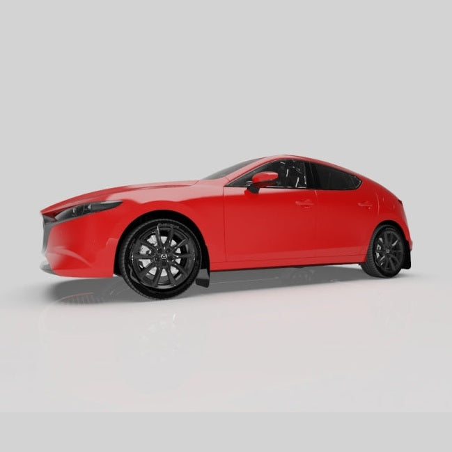 Rally Armor UR Mud Flap Set for Mazda 3 2019-2022 – Red with White Logo