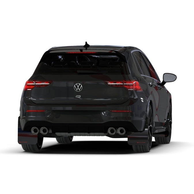 Rally Armor 22-25 VW MK8 Golf GTI and Golf R Black UR Mud Flap with Red Logo