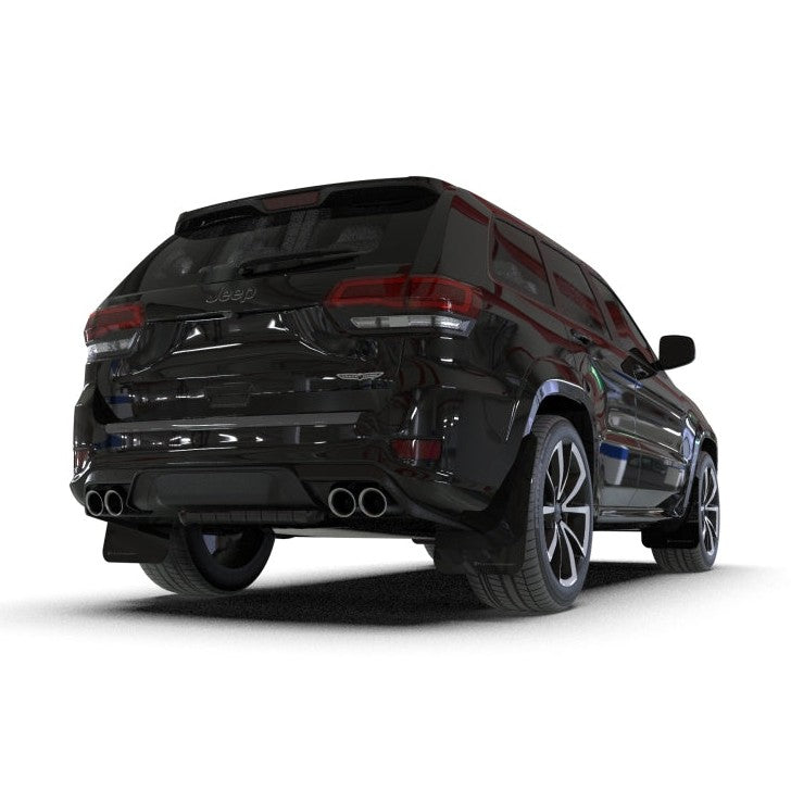 Rally Armor 18-22 Jeep Grand Cherokee SRT Trackhawk Black UR Mud Flap with Metallic Black Logo