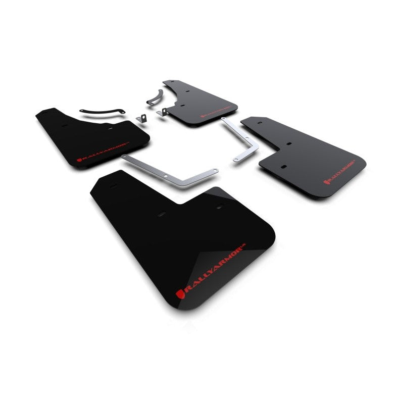 Rally Armor UR Series Black Mud Flaps with Red Logo for 2023-2024 Mazda CX-50