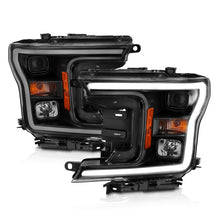 Load image into Gallery viewer, ANZO 2018-2019 Ford F-150 Projector Headlights with Halo, Black Housing and Amber Accents