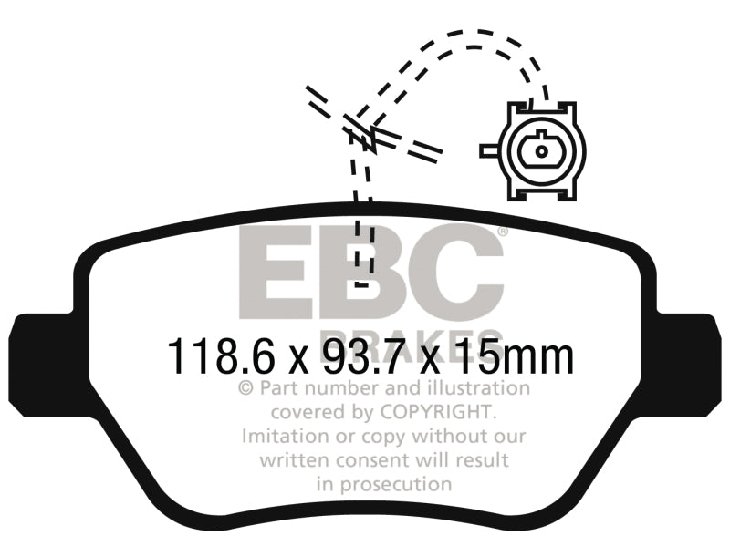 EBC Redstuff Ceramic Low Dust Rear Brake Pads for Maserati Ghibli 2014-2017 * Part Number ebcDP32258C