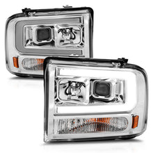 Load image into Gallery viewer, ANZO Headlights for 2006-2007 Ford F-250 Super Duty with Light Bar, Chrome Housing, Clear Lens - Pair