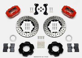Wilwood Forged Dynalite Front Hat Kit for 2001-2003 Mazda Miata * 11-inch Drilled Rotors with Red Finish