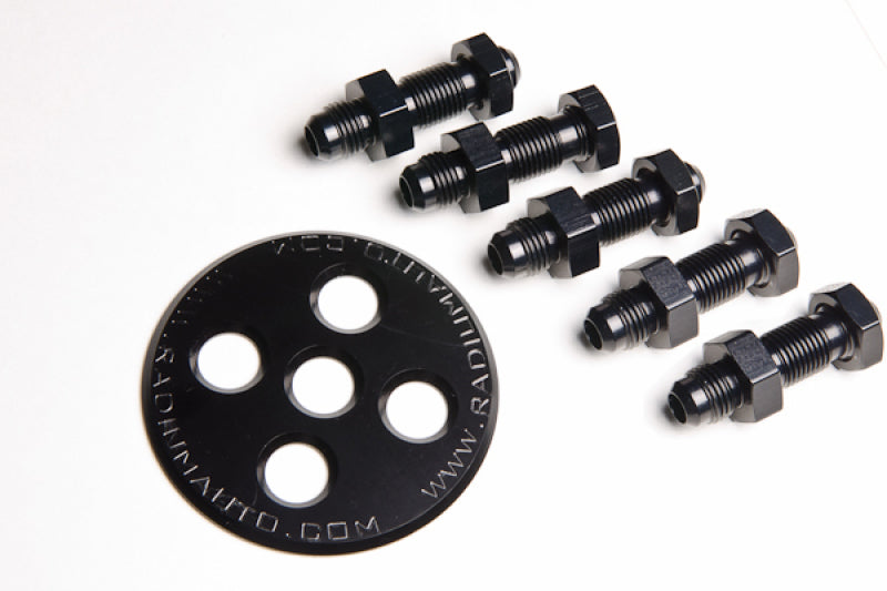 Radium Engineering Fuel Surge Tank 6AN Bulkhead Plate with Fittings and Nuts - Part #rad20-0128-01