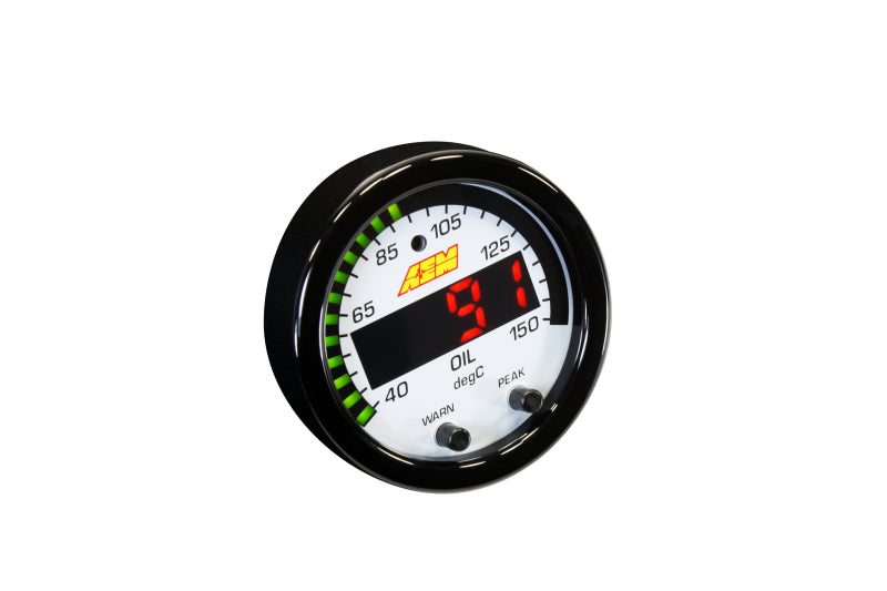 AEM X-Series Temperature Gauge Kit 100-300°F with Black Bezel and Water Faceplate