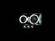 Load image into Gallery viewer, ANZO 2005-2007 Ford Excursion Projector Headlights with Halo and LED Strip – Black Housing, Clear Lens