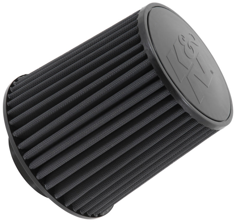 K&N Engineering Universal Rubber Round Tapered Air Filter - 4 inch Flange ID, 8 inch Base OD, 6.625 inch Top OD, 8 inch Height (Part Number: knnRU-5171HBK)