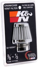 Load image into Gallery viewer, K&amp;N Engineering 62-1600WT Cone-Shaped Crankcase Vent Filter with Chrome Top and Base