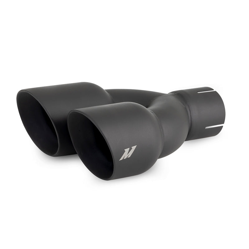 Mishimoto Dual Offset Exhaust Tips 2.5-inch Inlet, 3-inch Outlet Slash Cut in Black