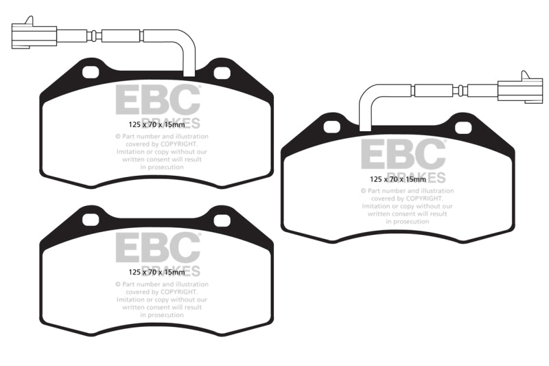 EBC Yellowstuff Front Brake Pads for Alfa Romeo 4C * High-Performance Street and Track Use