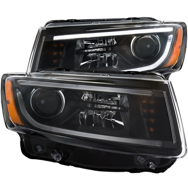 ANZO 2014-2015 Hyundai Genesis Coupe Projector Headlights with Plank Style Design, Black Housing