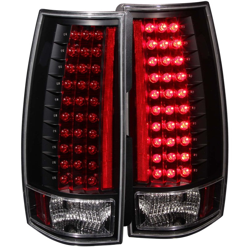 ANZO LED Tail Light Assembly for Chevrolet Suburban and GMC Yukon XL - Clear Lens, Black Housing, Pair