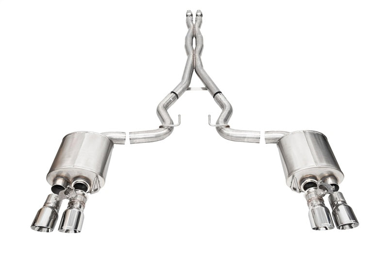 CORSA Performance 24+ Ford Mustang V8 5.0L 3-Inch Cat-Back Exhaust System with Twin 4-Inch Polished Pro-Series Tips