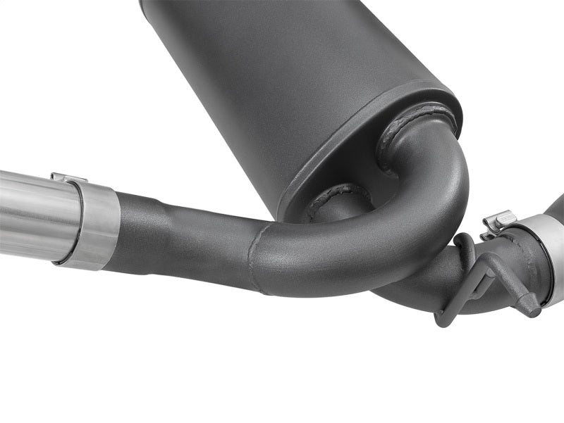 aFe Rebel Series 2.5-inch Dual Black Tip Cat-Back Exhaust System for Jeep Wrangler (2007-2018) with V6-3.6L/3.8L Engines