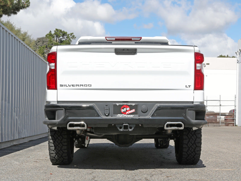 aFe Gemini XV 4-inch to Dual 3-inch 304 Stainless Steel Cat-Back Exhaust System with Cutout for 2019-2021 GM Silverado/Sierra 1500 V8-6.2L