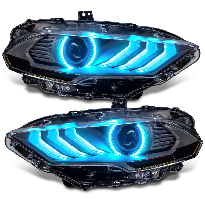 Oracle Lighting 18-23 Ford Mustang Black Series Dynamic ColorSHIFT LED Headlights with Sequential Turn Signal
