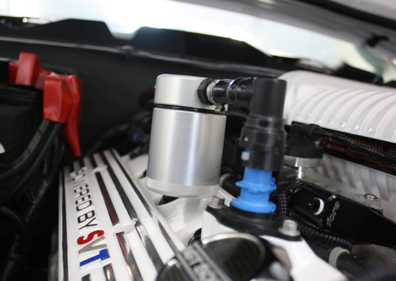 J&L JLT3012P-C Oil Separator 3.0, Passenger Side, Clear Anodized for 2007-2014 Ford Mustang GT500