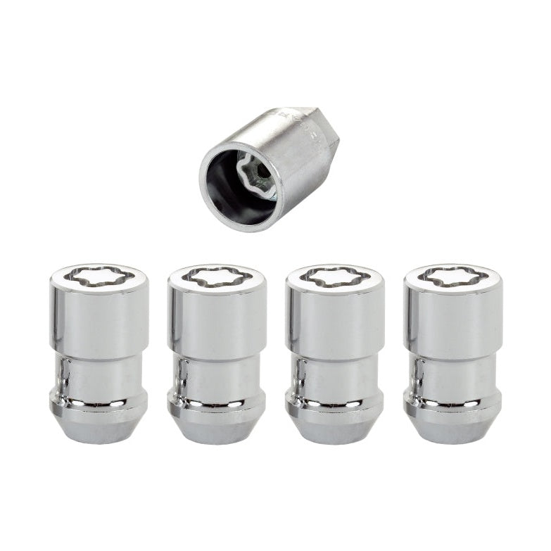 McGard Chrome Cone Seat Wheel Lock Nut Set - 4 Pieces, 7/16-20 Thread, 1.46 inch Length