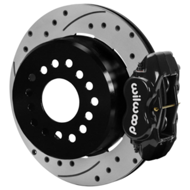 Wilwood Forged Dynalite Rear Parking Brake Kit with Drilled & Slotted Rotors * Black Finish | Part No. wil140-16989-D