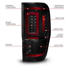 Load image into Gallery viewer, ANZO 19-22 Ford Ranger Full LED Tail Light Assembly with Lightbar and Sequential Signal, Black Housing and Smoke Lens