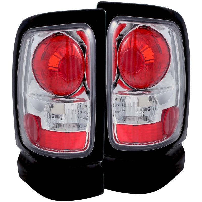 ANZO 1994-2001 Dodge Ram Tail Light Assembly with Clear Lens and Chrome Housing - Pair