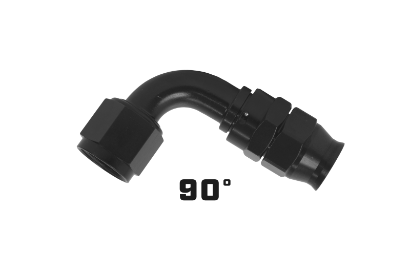 Aeromotive PTFE Hose End AN-08 90 Degree Black Anodized for High Performance Fuel Systems